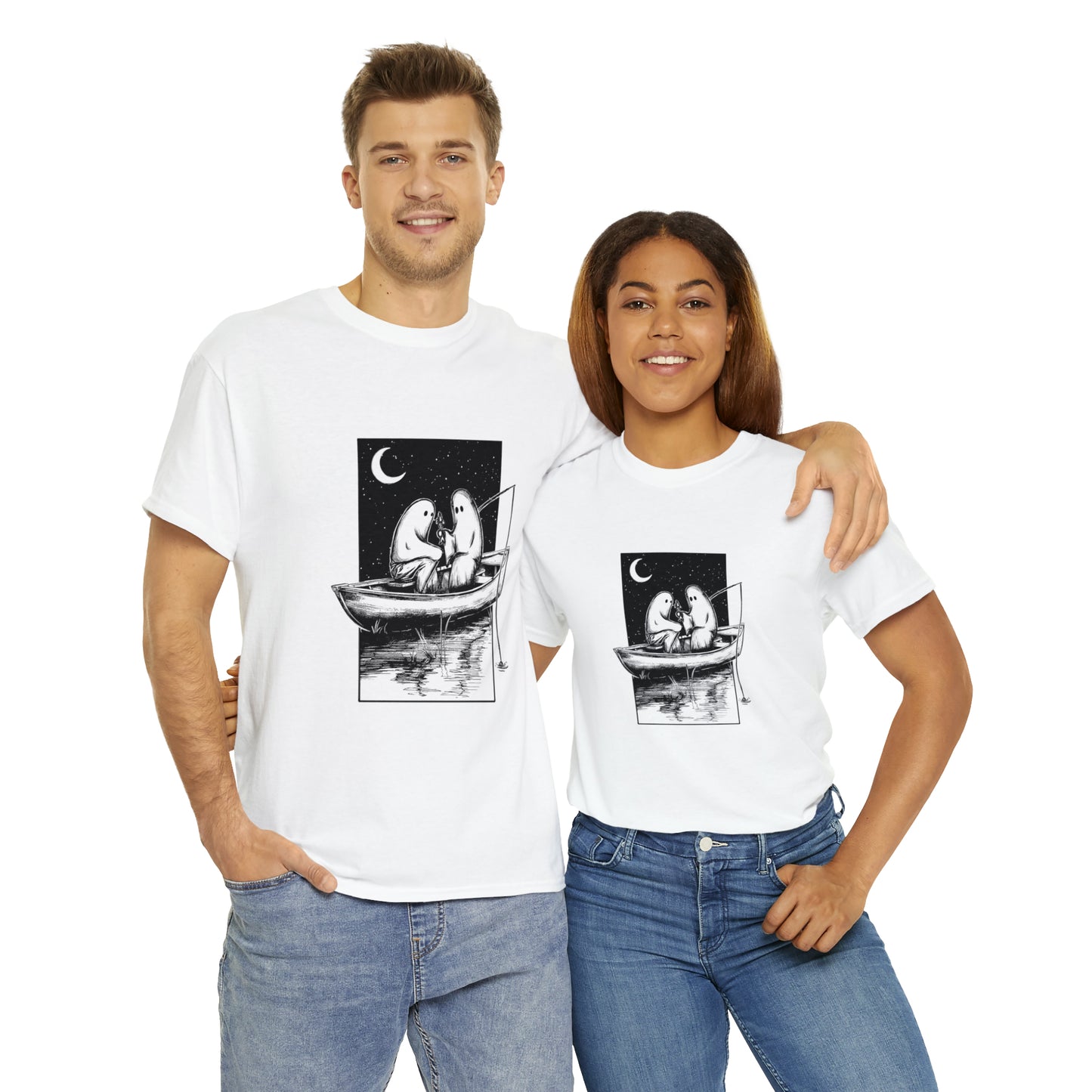 NO FEET LTD. Two ghosts in a boat T-shirt ...