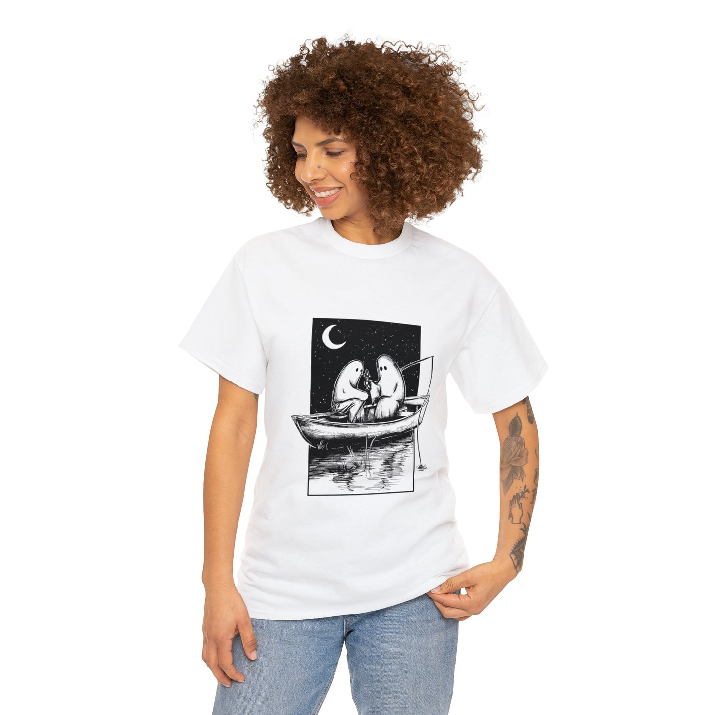 NO FEET LTD. Two ghosts in a boat T-shirt ...