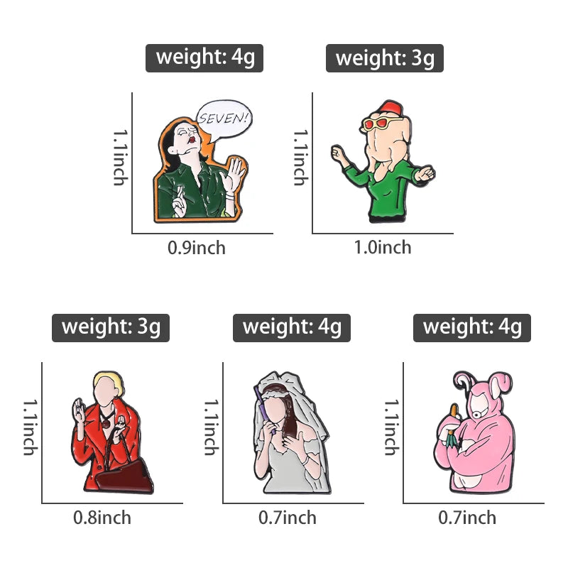 3-6 pcs/set Anime TV Movies Enamel Pins Horror Movie Characters Brooches Lapel Badges Jewelry Gift for Fans Friends
