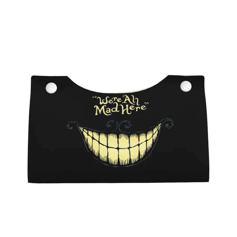 Custom Horror Movie Beetlejuices Tissue Box Holder Rectangular Tim Burton Style PU Leather Facial Tissue Box Cover for Bathroom
