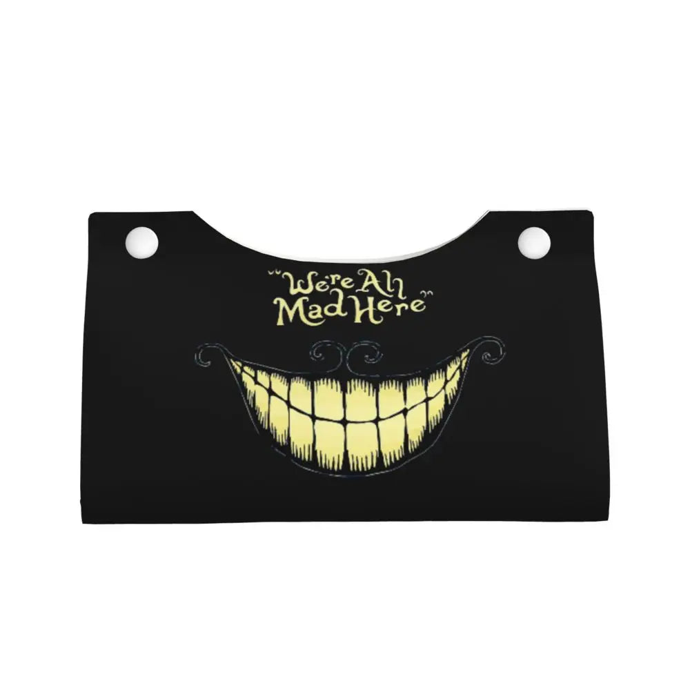 Custom Horror Movie Beetlejuices Tissue Box Holder Rectangular Tim Burton Style PU Leather Facial Tissue Box Cover for Bathroom