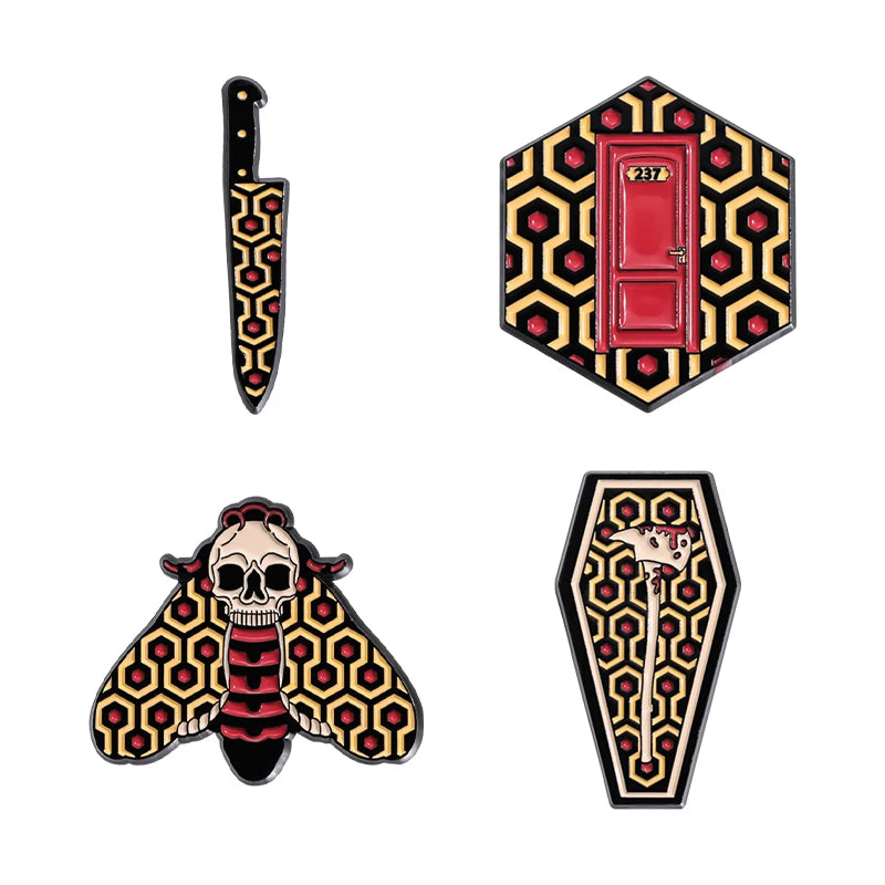 3-6 pcs/set Anime TV Movies Enamel Pins Horror Movie Characters Brooches Lapel Badges Jewelry Gift for Fans Friends