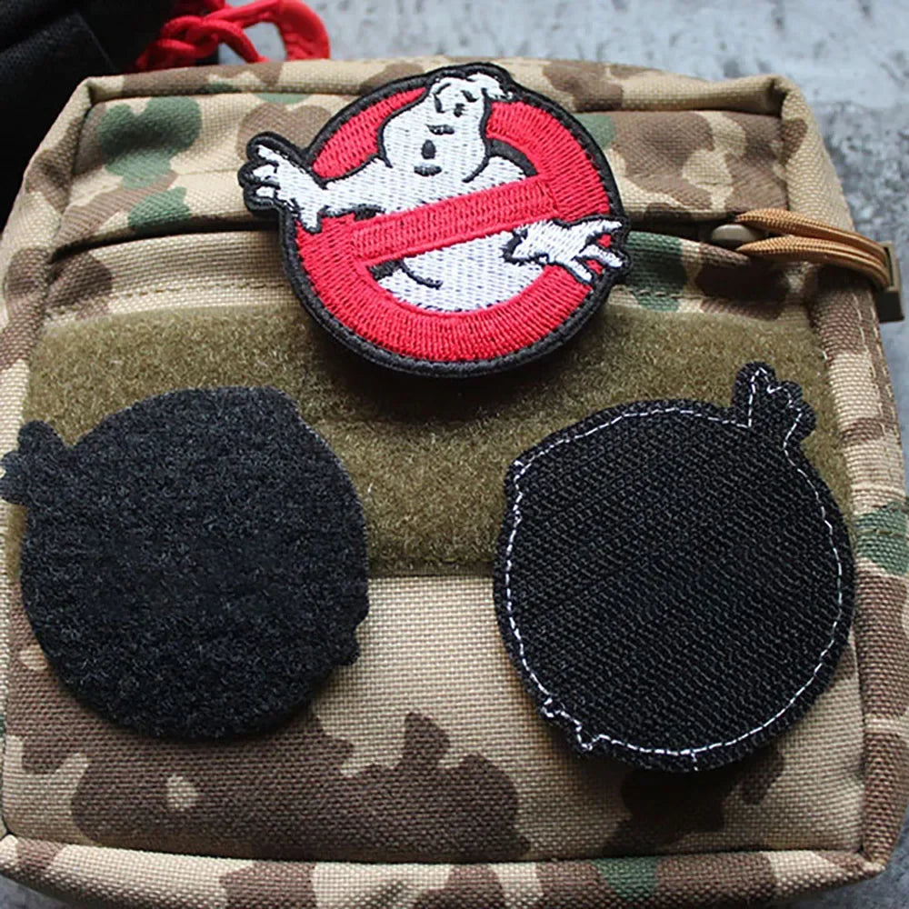 Ghostbuster Tactical Embroidered Patches Iron on Punk Patch for Clothes Stickers Horror Movie Morale Badge Backpack Accessory
