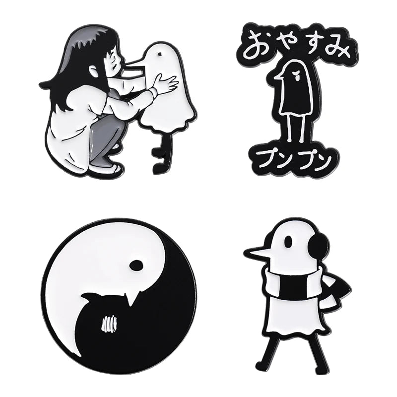 3-6 pcs/set Anime TV Movies Enamel Pins Horror Movie Characters Brooches Lapel Badges Jewelry Gift for Fans Friends