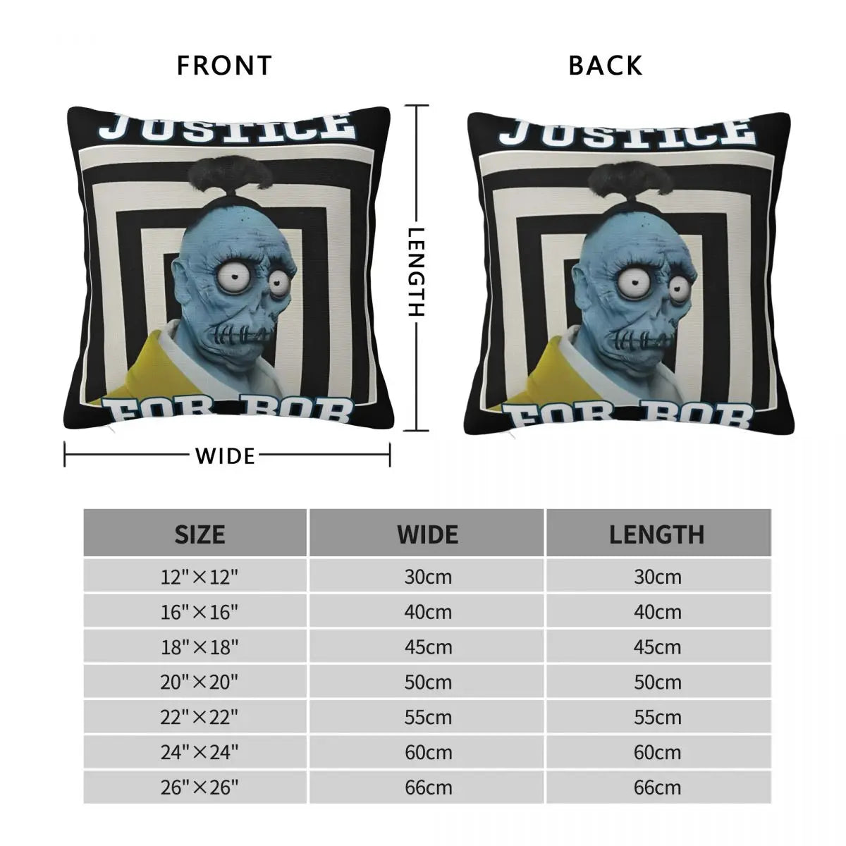 Justice For Bob - B-Beetlejuices Movie Square Pillowcases Home Cushion Cover Creative Home Decoration Throw Pillow Case 45*45