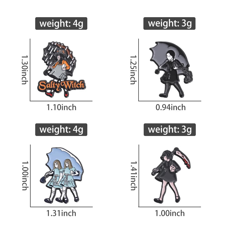 3-6 pcs/set Anime TV Movies Enamel Pins Horror Movie Characters Brooches Lapel Badges Jewelry Gift for Fans Friends