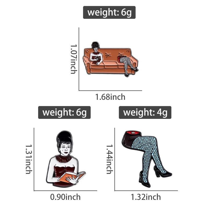 3-6 pcs/set Anime TV Movies Enamel Pins Horror Movie Characters Brooches Lapel Badges Jewelry Gift for Fans Friends