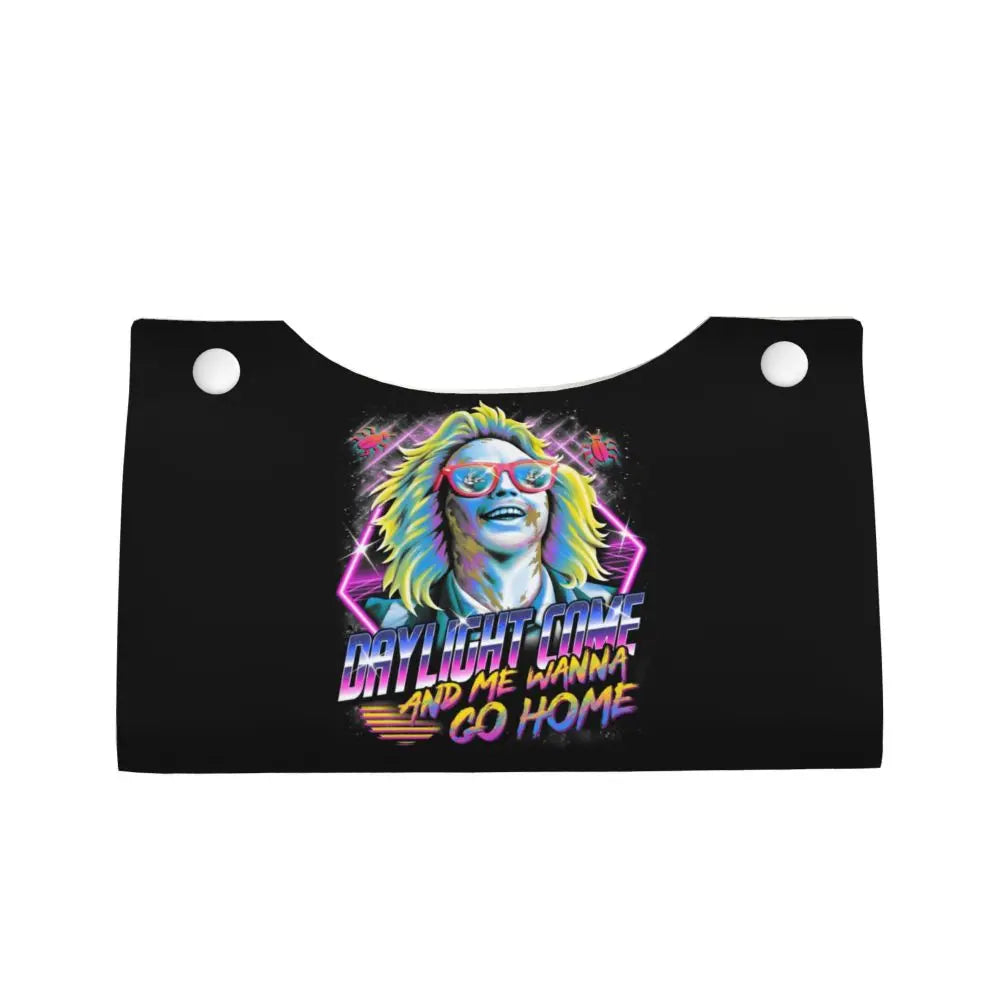 Custom Horror Movie Beetlejuices Tissue Box Holder Rectangular Tim Burton Style PU Leather Facial Tissue Box Cover for Bathroom
