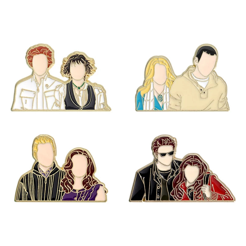 3-6 pcs/set Anime TV Movies Enamel Pins Horror Movie Characters Brooches Lapel Badges Jewelry Gift for Fans Friends