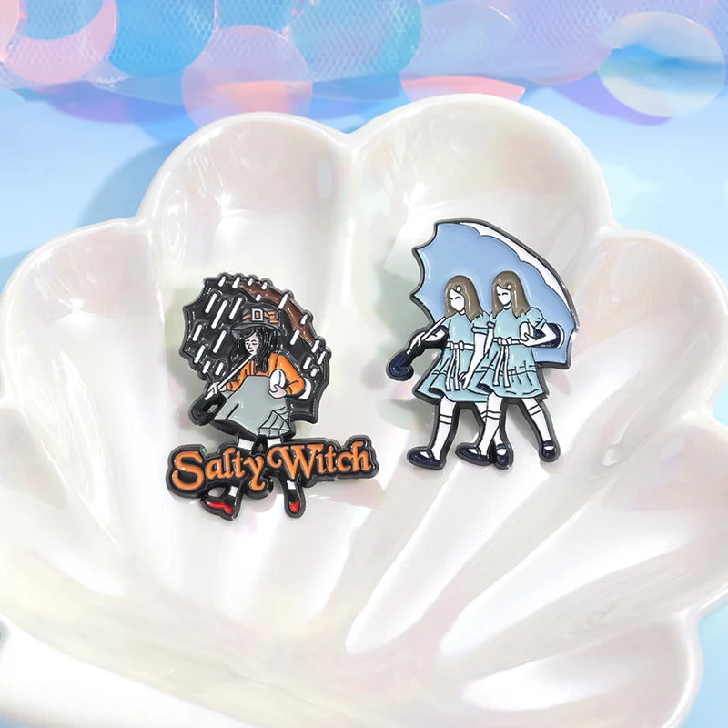 3-6 pcs/set Anime TV Movies Enamel Pins Horror Movie Characters Brooches Lapel Badges Jewelry Gift for Fans Friends