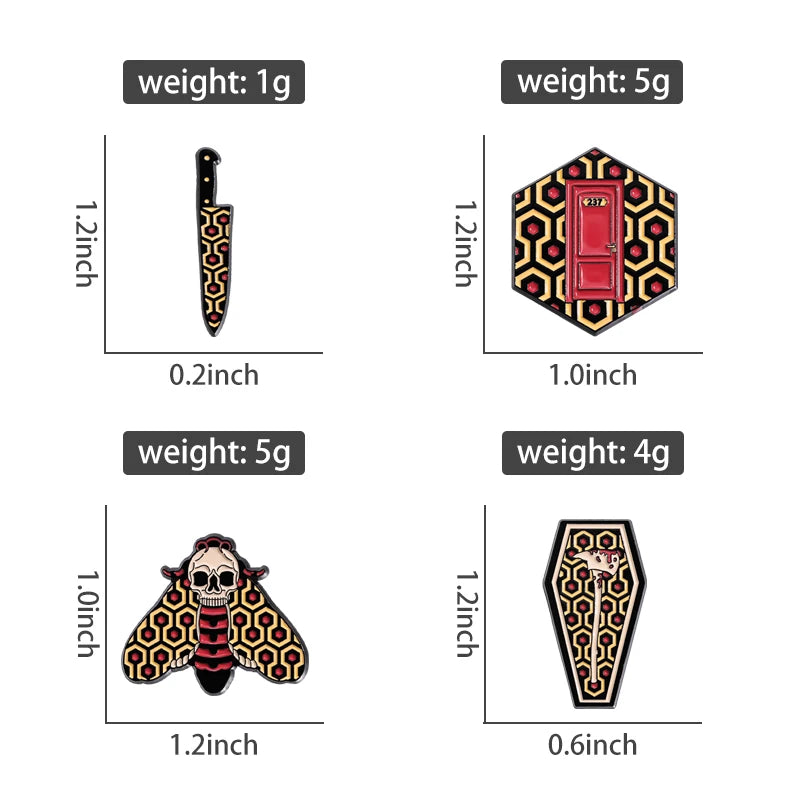 3-6 pcs/set Anime TV Movies Enamel Pins Horror Movie Characters Brooches Lapel Badges Jewelry Gift for Fans Friends