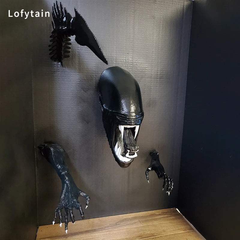 Alien Xenomoprh Wall Art Sculpture Statue Horror Alien Predator Sci-Fi Monster Beasts Decoration Halloween Gifts Props