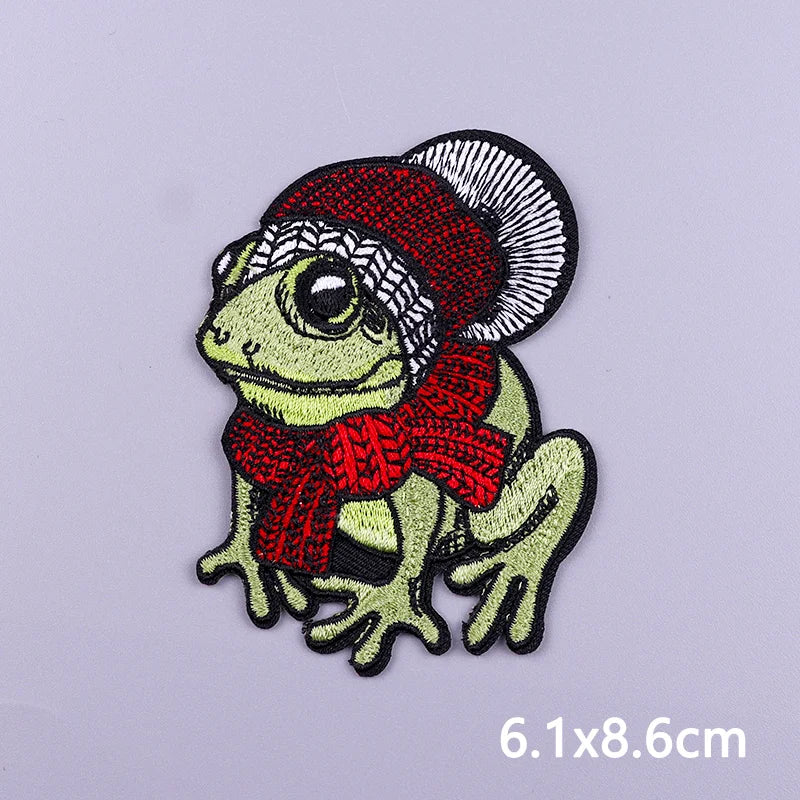 Punk Skull Animal Embroidered Patches For Clothing Stickers Horror Coffin Patch Iron On Patches On Clothes Sew/Fusible Patch