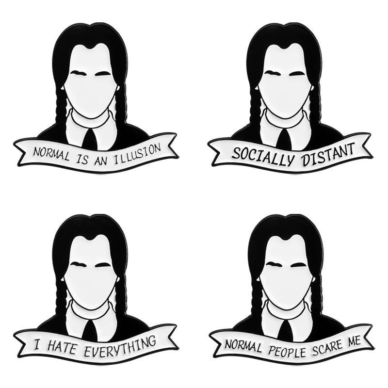 3-6 pcs/set Anime TV Movies Enamel Pins Horror Movie Characters Brooches Lapel Badges Jewelry Gift for Fans Friends