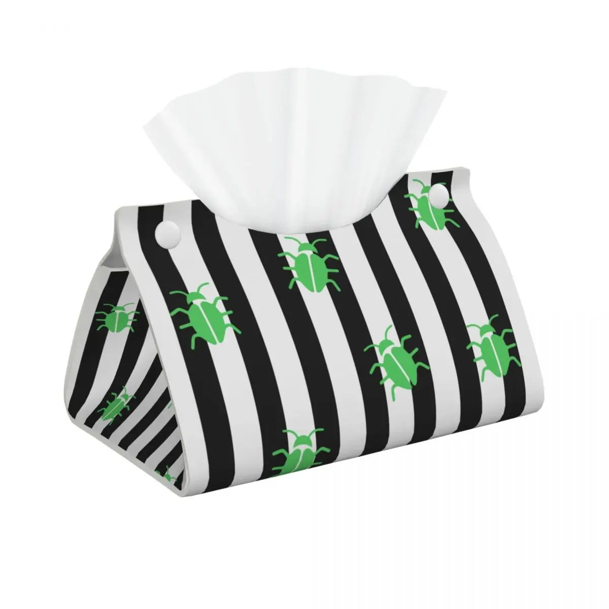 Custom Horror Movie Beetlejuices Tissue Box Holder Rectangular Tim Burton Style PU Leather Facial Tissue Box Cover for Bathroom
