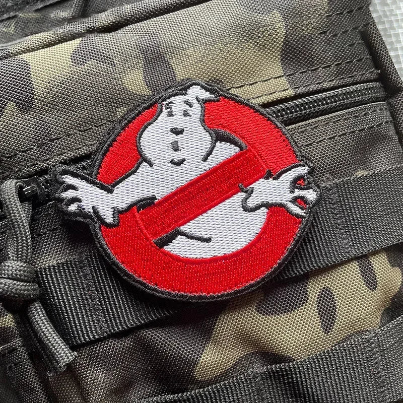 Ghostbuster Tactical Embroidered Patches Iron on Punk Patch for Clothes Stickers Horror Movie Morale Badge Backpack Accessory