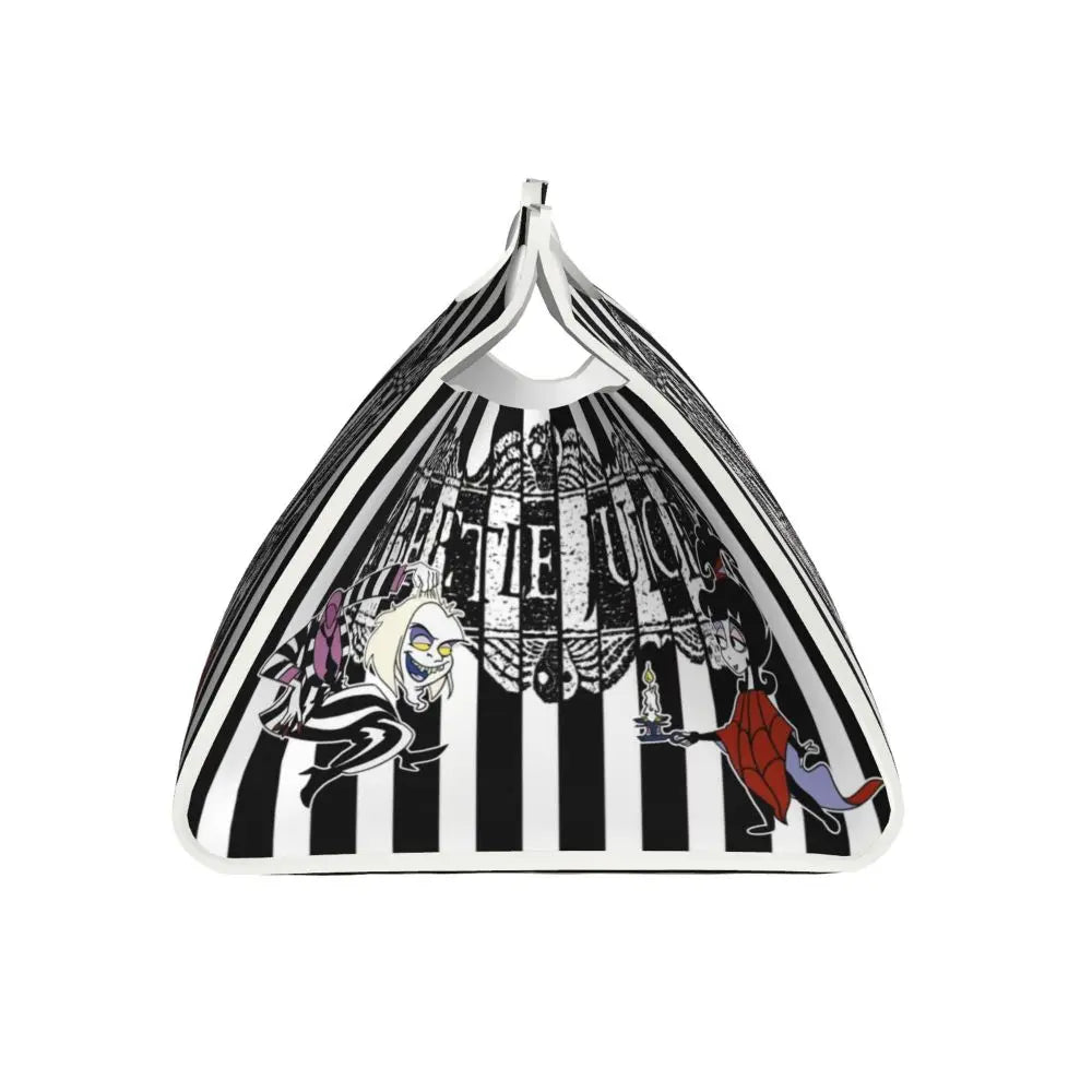 Custom Horror Movie Beetlejuices Tissue Box Holder Rectangular Tim Burton Style PU Leather Facial Tissue Box Cover for Bathroom