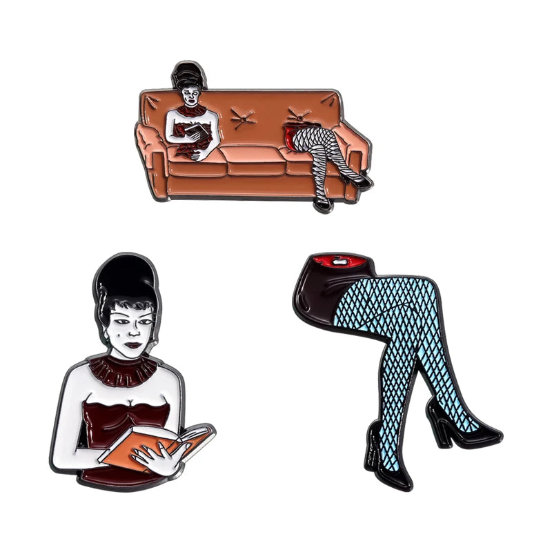 3-6 pcs/set Anime TV Movies Enamel Pins Horror Movie Characters Brooches Lapel Badges Jewelry Gift for Fans Friends
