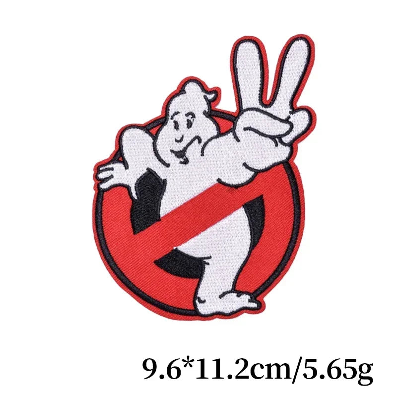 Ghostbuster Tactical Embroidered Patches Iron on Punk Patch for Clothes Stickers Horror Movie Morale Badge Backpack Accessory