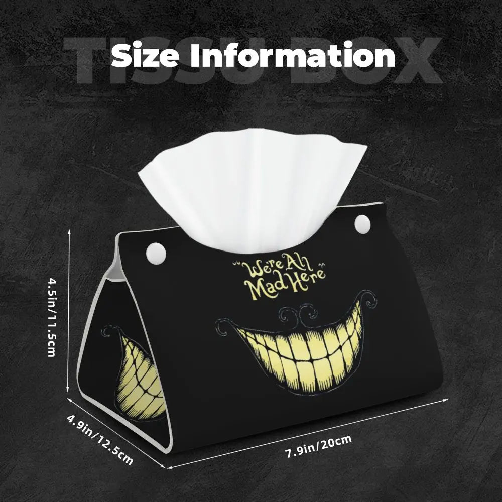 Custom Horror Movie Beetlejuices Tissue Box Holder Rectangular Tim Burton Style PU Leather Facial Tissue Box Cover for Bathroom