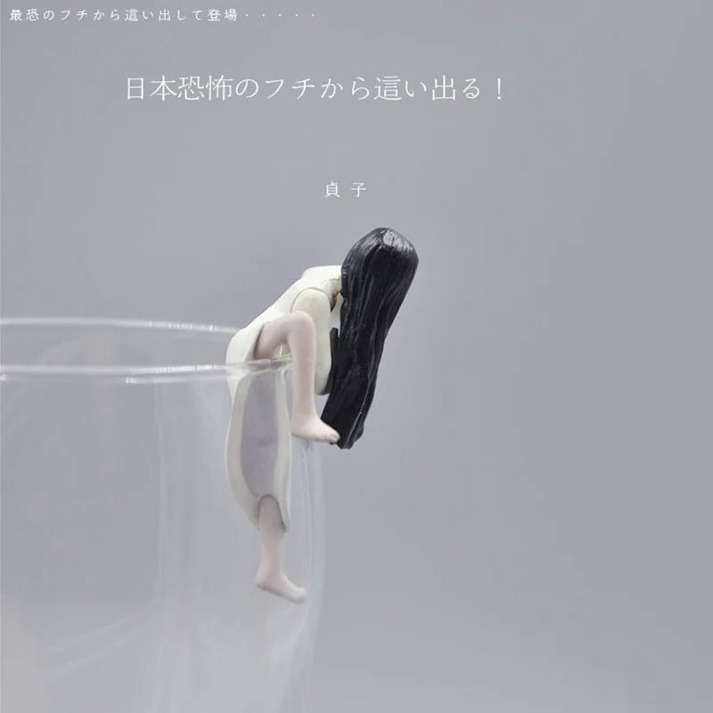 2 Piece Mini Cup Edge Decoration Sadako + Ju-on The Grudge Horror Japanese Scary Movie