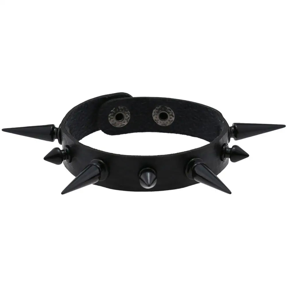 Punk Spike Bracelet Men's Wrist Jewelry Gothic Bracelet With Spikes Comfortable Rivet Studded Wristband Emo Goth Accessories