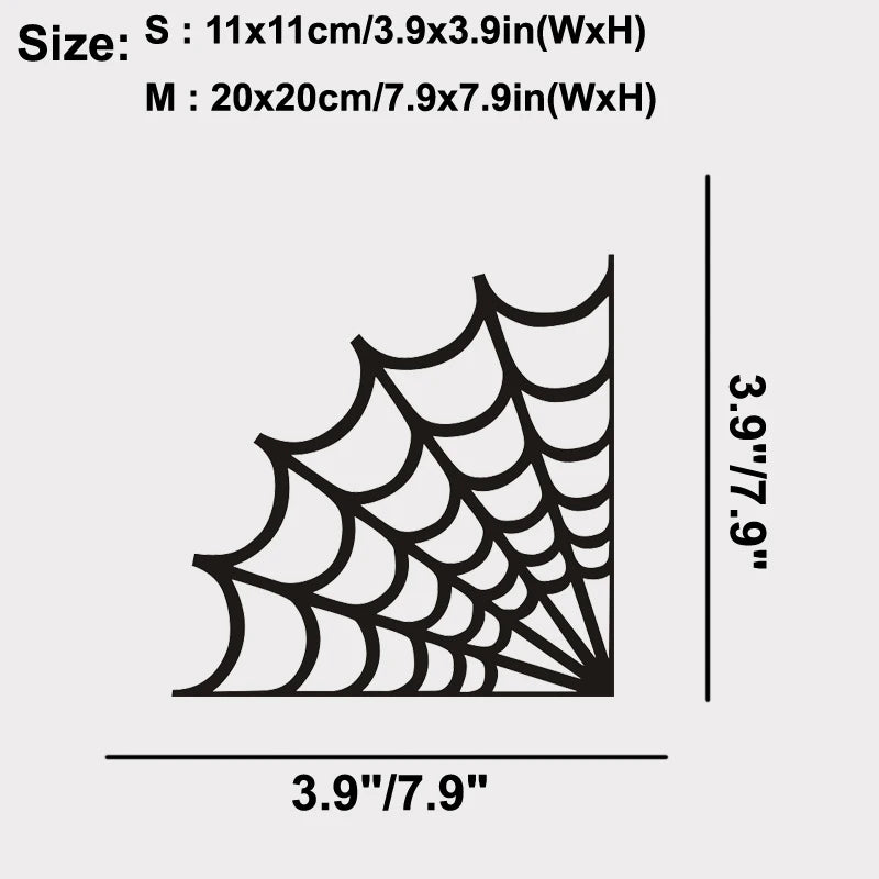 Spider web corner vinyl decal outline cobweb Sticker Car Window Wall Bumper Laptop halloween sticker