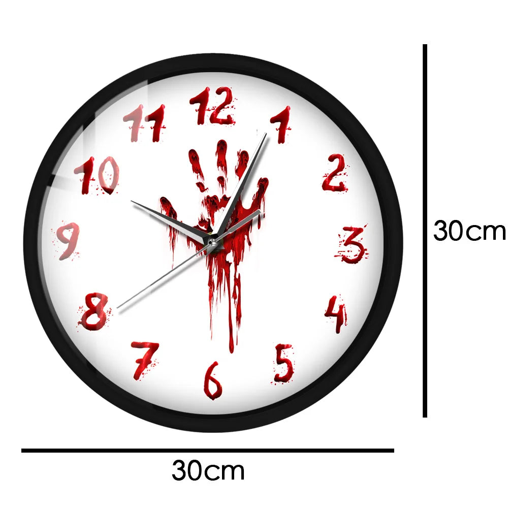 Horrifying Bloody Hand Horror Sound Activated Light Emitting Wall Clock Halloween Decor Slasher Scary Clock Evil Dead Night Lamp