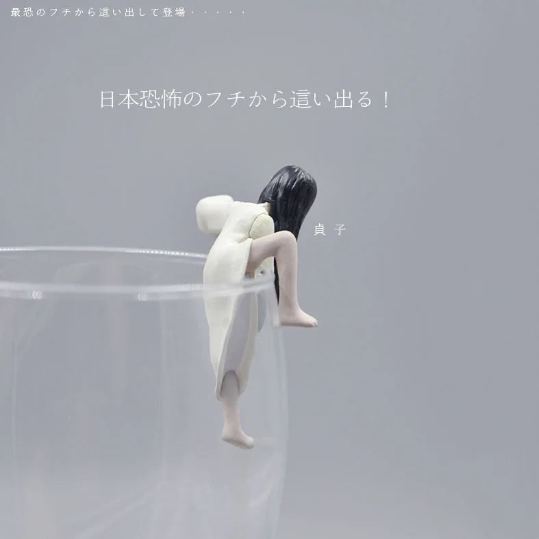 2 Piece Mini Cup Edge Decoration Sadako + Ju-on The Grudge Horror Japanese Scary Movie