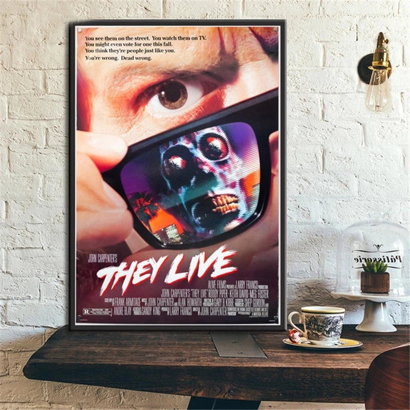 Canvas Oil Painting Hot They Live Horror Movie Film John Carpenter Poster Prints Art Wall Pictures For Living Room Home Decor