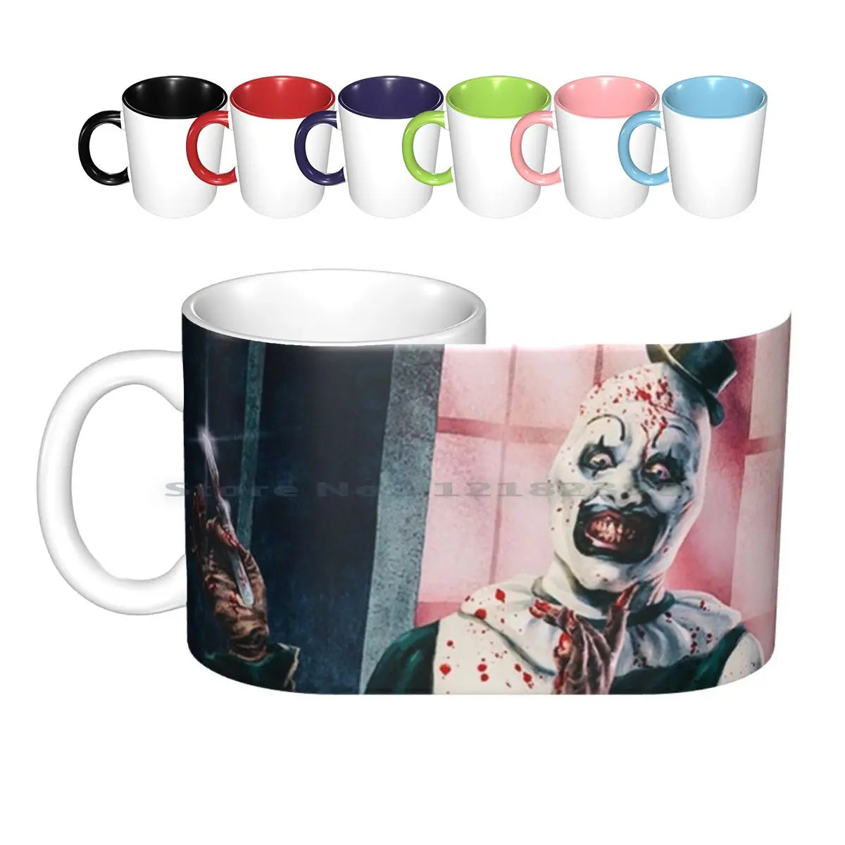 Terrifier Horror Movie Art Ceramic Mugs Coffee Cups Milk Tea Mug Terrifier Movie Horror Scary Halloween Clown Clowns Art The