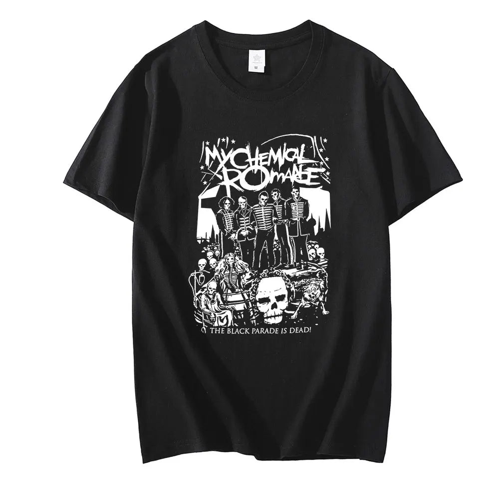 My Chemical Romance Mcr Dead New T-Shirt Black Parade Punk Emo Rock Summer T Shirt New 2021 Summer Fashion Top Tee EU