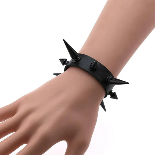 Punk Spike Bracelet Men's Wrist Jewelry Gothic Bracelet With Spikes Comfortable Rivet Studded Wristband Emo Goth Accessories