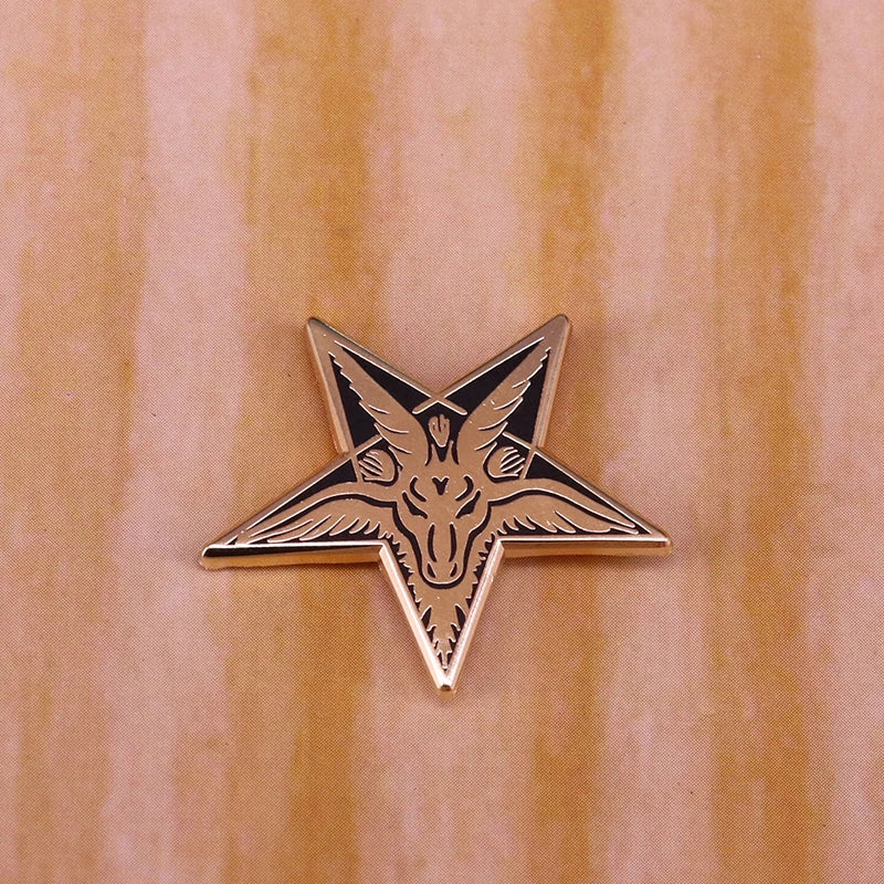 Baphomet goat head enamel pin