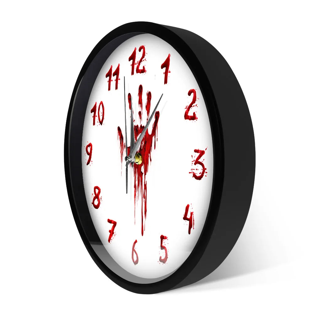 Horrifying Bloody Hand Horror Sound Activated Light Emitting Wall Clock Halloween Decor Slasher Scary Clock Evil Dead Night Lamp