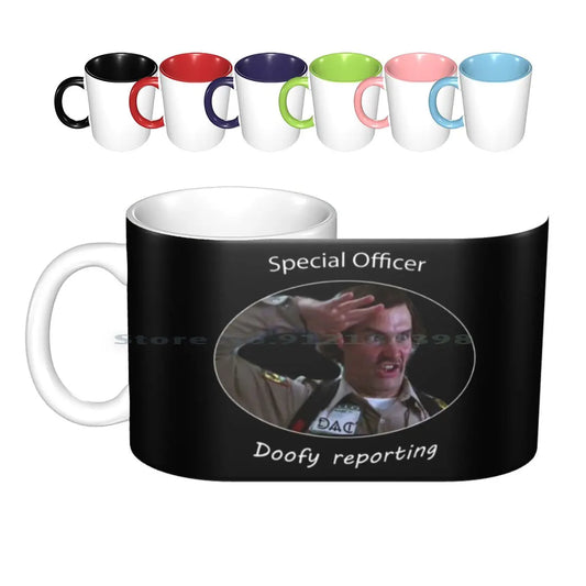 Scary Movie Doofy Ceramic Mugs Coffee Cups Milk Tea Mug Scary Movie Scream Meme Officer Doofy Funny Comedy Woody Scream Parody