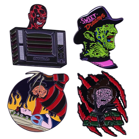 Horror Anime TV Movies Hard Enamel Pins Collect Creativity Classics Figure Metal Cartoon Brooch Backpack Collar Lapel Badges