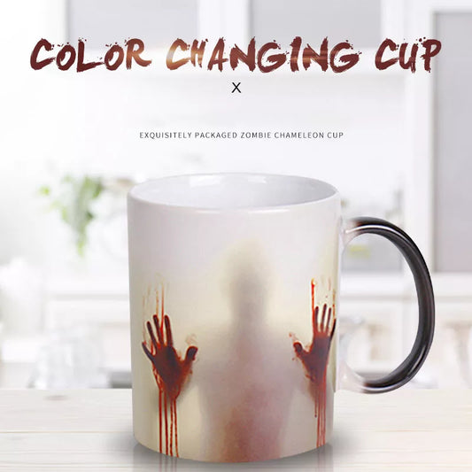 Horror  Cups Porcelain Hot Water Gradually Changes Color Thermal Mug Drinkware