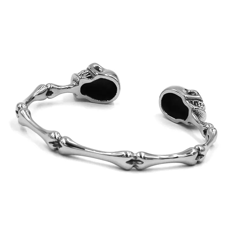 Vintage Ghost Skull Bones Biker  Bangle Stainless Steel Jewelry Gothic Cool Motor Biker Men Bangle Wholesale SJB0362A