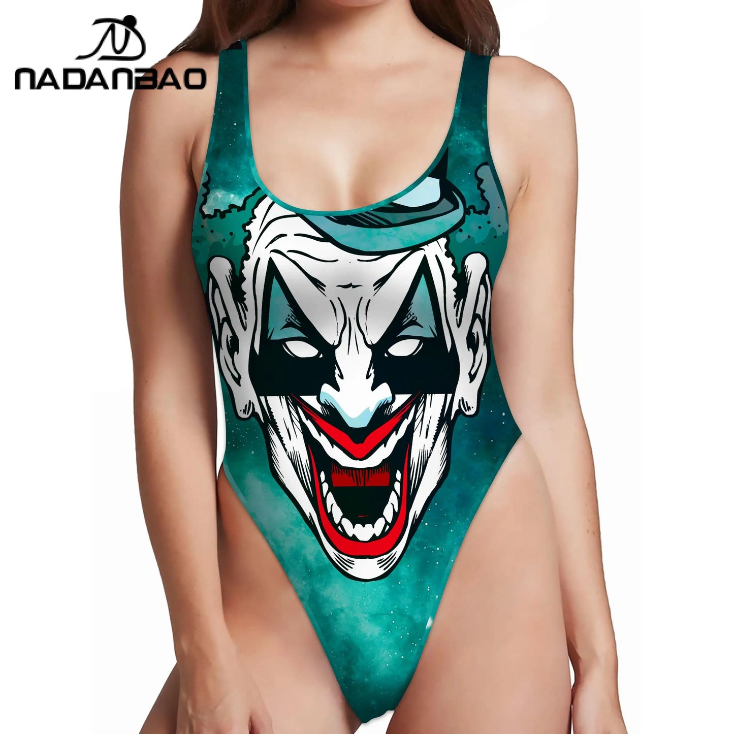 Skull Women Print Bathing Suit Bodysuit Swimwear Surfing Swimming Beachwear