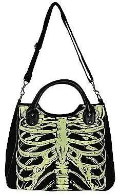 Glow in the Dark Skeleton Bones Bats Skulls Eyeballs Gothic Shoulder Bag Handbag Horror Bags Designer Handbags Shoulder Bag