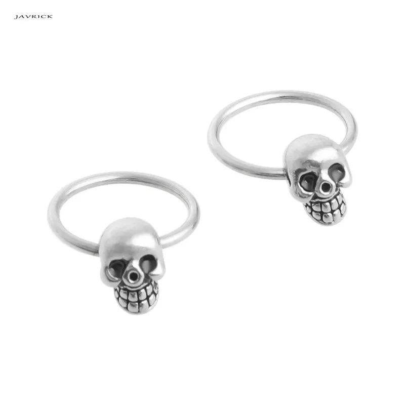 Skull Head Ear Piercing Studs Earrings Titanium Steel Ear Ghost Studs Personality jewelry gift