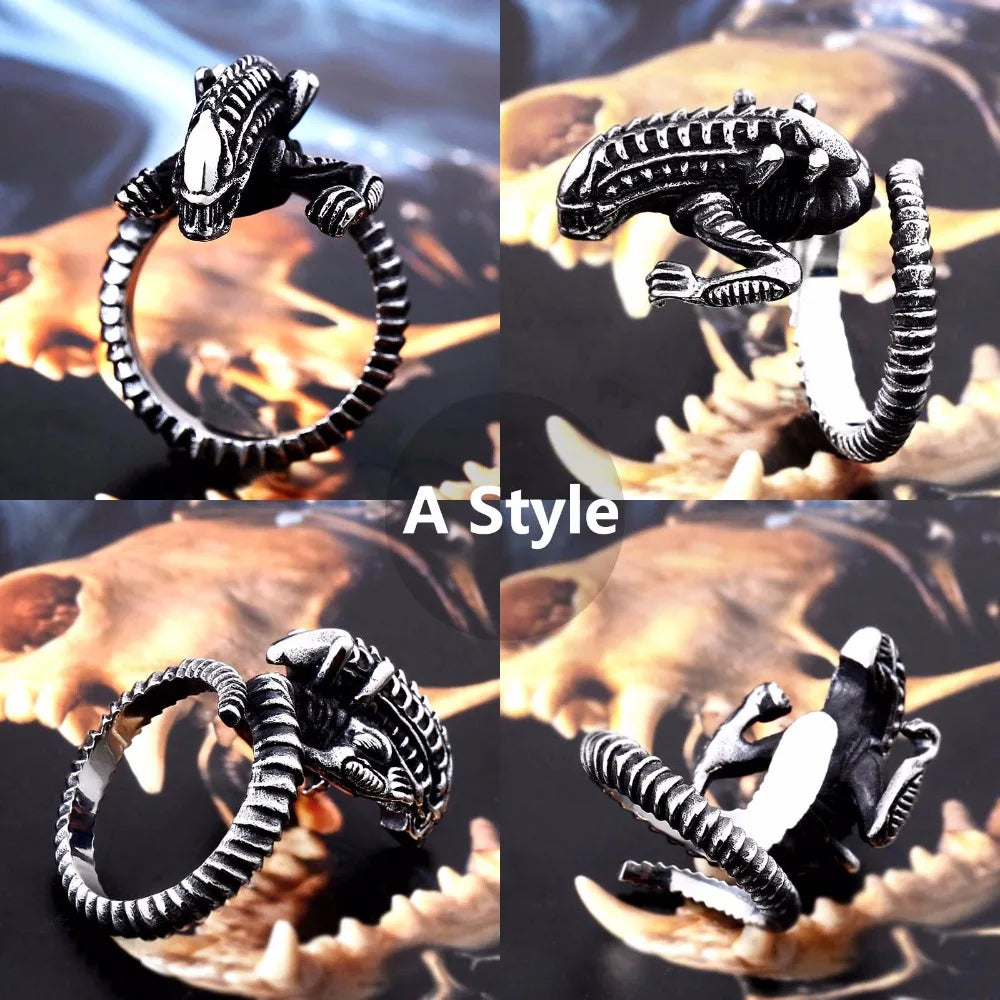 Beier Stainless Steel 3D Alien Predator Finger Gold color Rings For Men Gothic Style Movie Unique Hot sell Jewerly Gift BR8-358