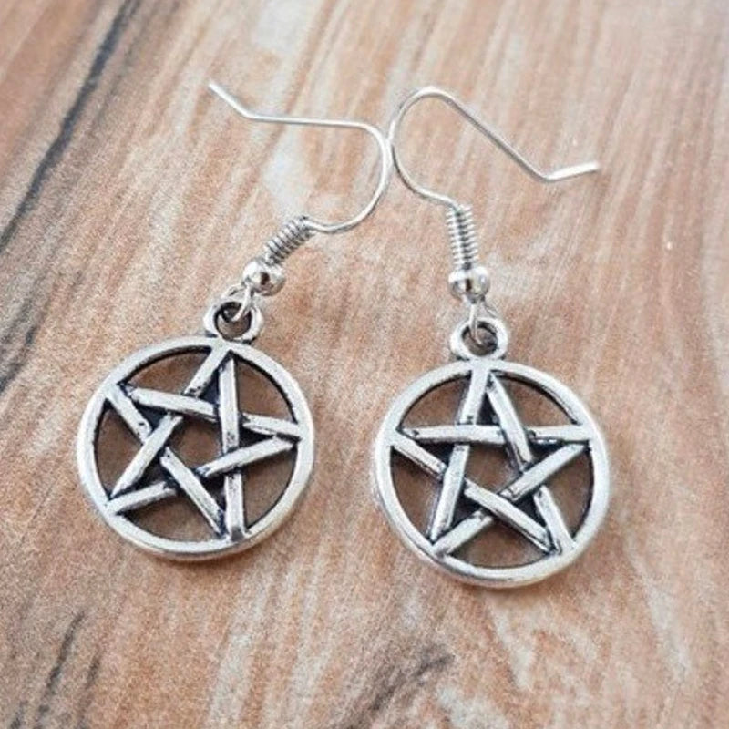 Witch Pentagram Earrings, Gothic Earrings, Emo Earrings, Witchy Earrings, PunkN Disorder, Etsy's Witches, Best Seller