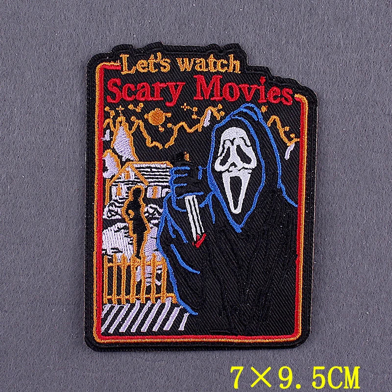 DIY Horror Iron On Embroidered Patches