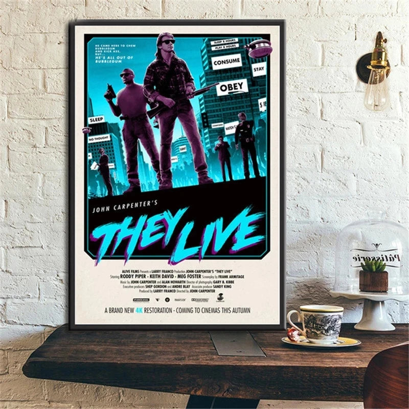 Canvas Oil Painting Hot They Live Horror Movie Film John Carpenter Poster Prints Art Wall Pictures For Living Room Home Decor