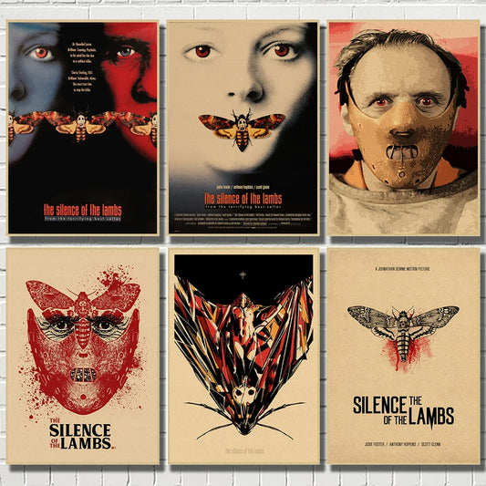 The Silence of the Lambs Classic Movie Kraft Paper Poster Bar Cafe Living Room Dining room Wall Decorative Paintings