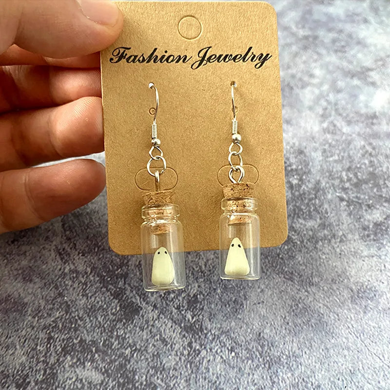 New Ghost in Bottle Earrings Glow in the Dark Ghost Dangle Earring Ghost multi style earrings