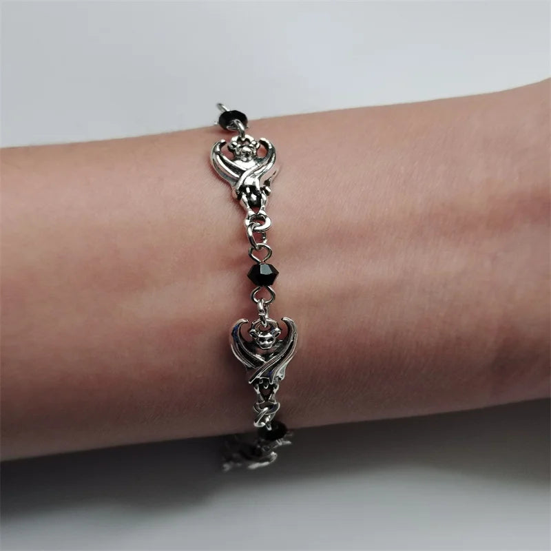 Gothic Bat Bracelet Goth Jewelry Charm Bracelet