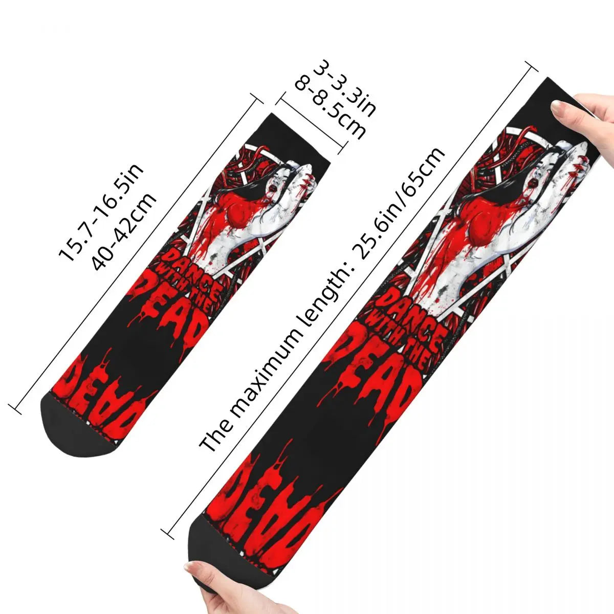 Funny Happy Dance With The Dead 2 Men's Socks Retro Harajuku The Evil Dead Hip Hop Novelty Seamless Crew Crazy Sock Gift Printed